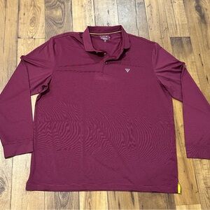 Burgundy Long Sleeve Polo by Maelreg